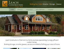 Tablet Screenshot of leachconstructionvt.com